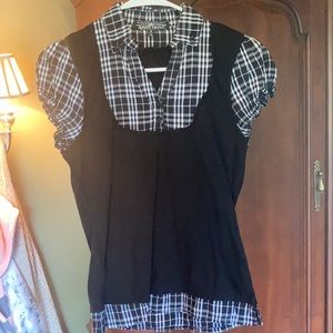 Black and white blouse